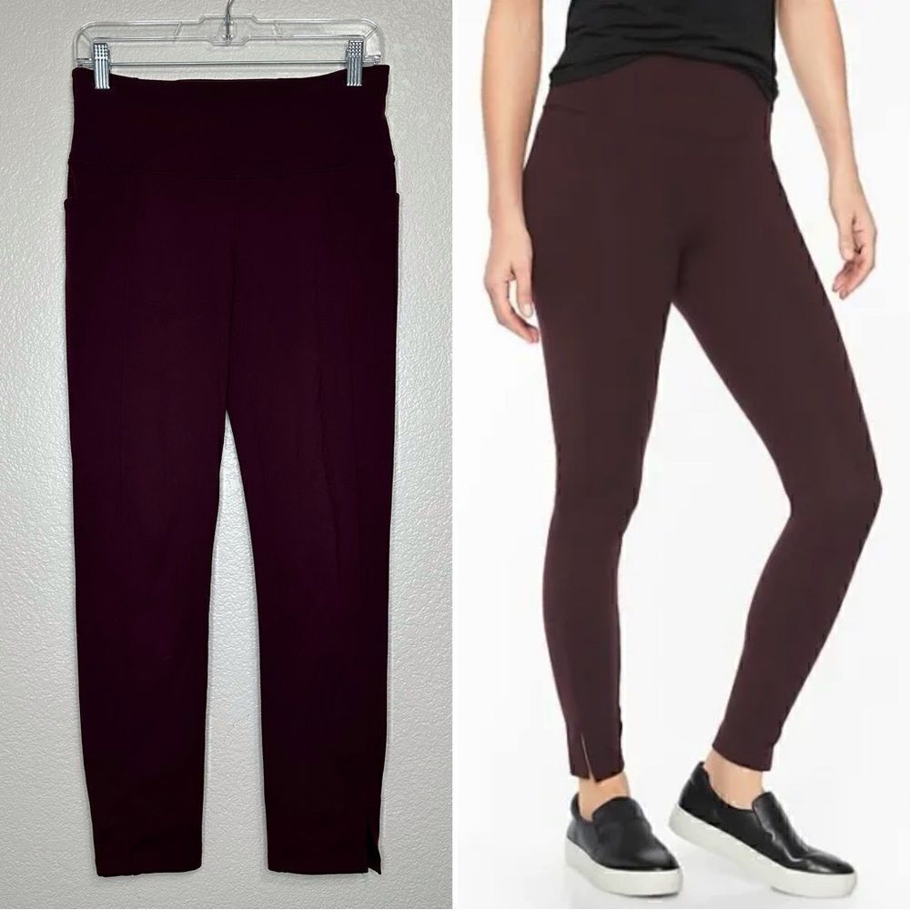 Athleta Mercer 7/8 Tight High Seam Pocket Ankle Slit Leggings, Sz Small